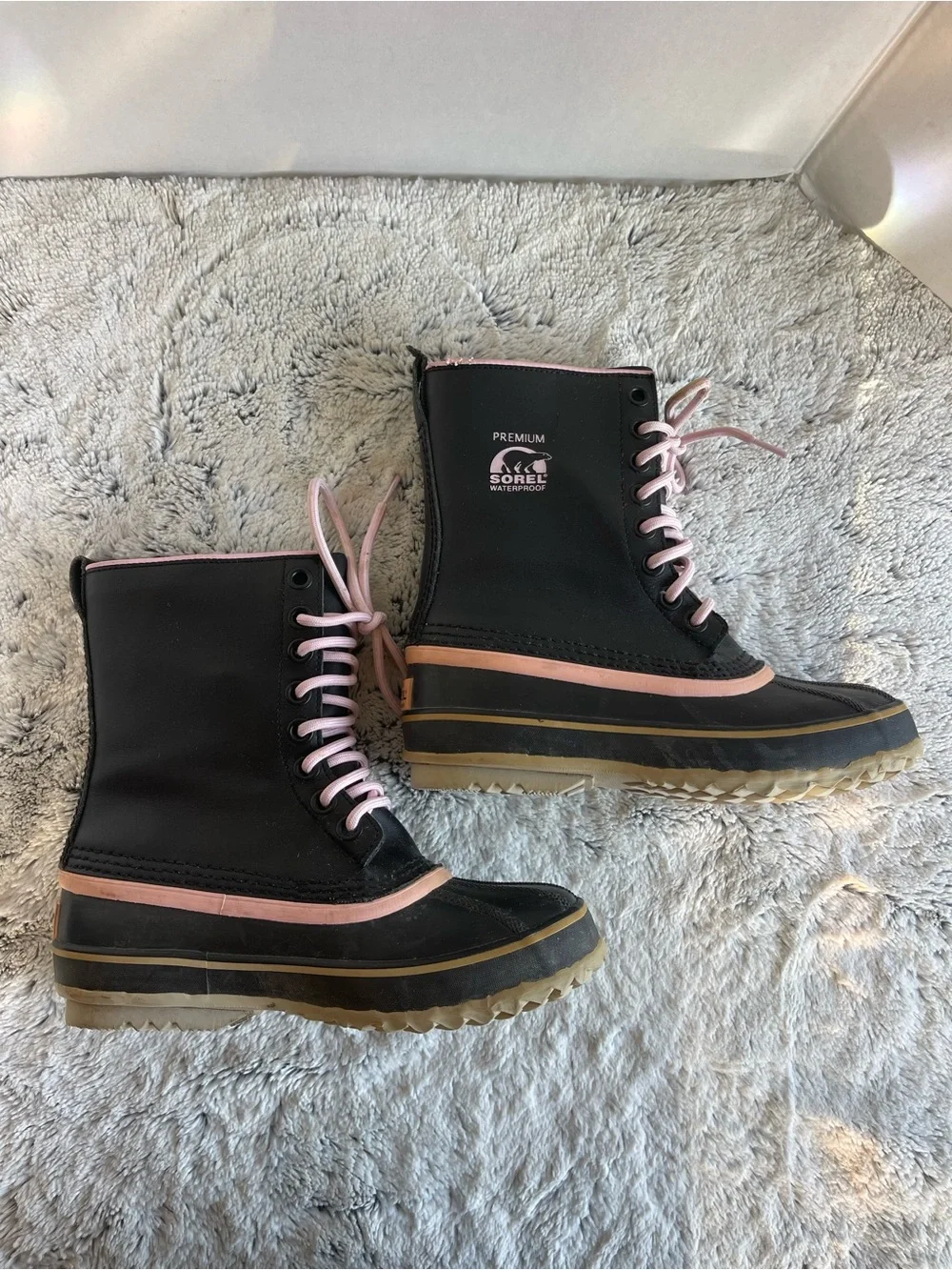 Sorel 1964 Premium Black Pink Winter Snow Boots